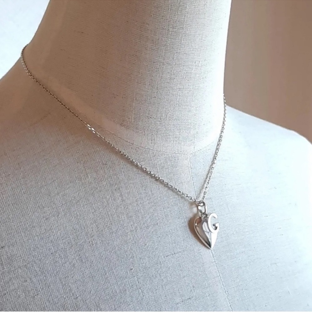 GUCCI 925 Sterling Silver ❤️ Heart Necklace 16 inches - Picture 10 of 10